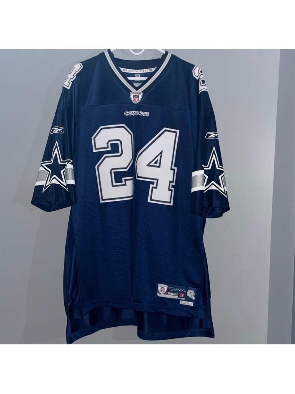 Dallas Cowboys Marion Barber #24 Blue Authentic NFL Throwback Football Jersey - Picture 1 of 5